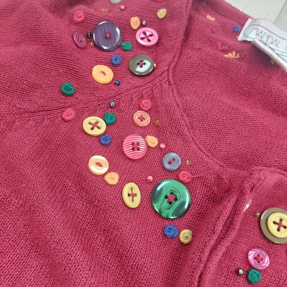 Vintage Mandal Bay Sweater w/ Stylish Buttons Sz L Women - Picture 4 of 4
